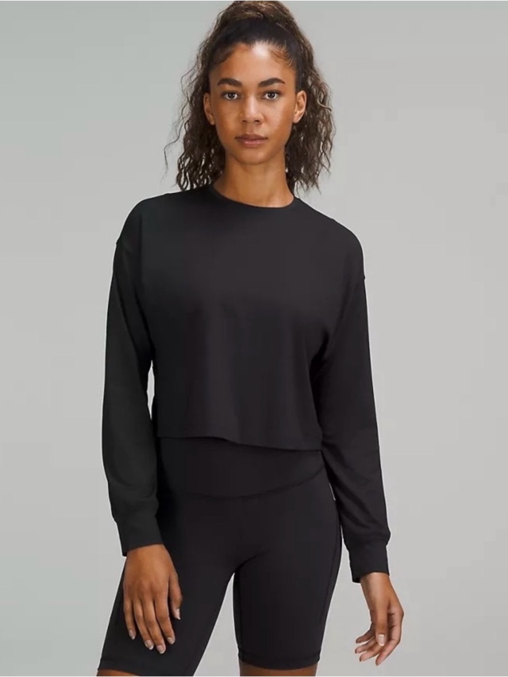 NWT Lululemon Abrasion Resistant Training Black Long Sleeve